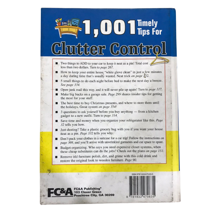 1001 Timely Tips For Clutter Control