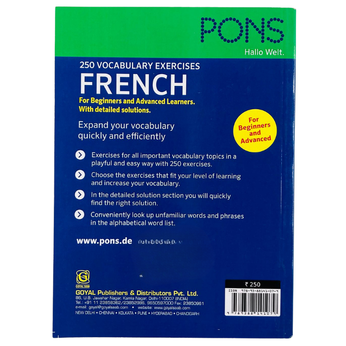 250 Vocabulary Exercises: French