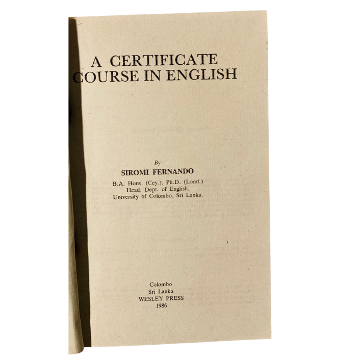 A Certificate Course in English