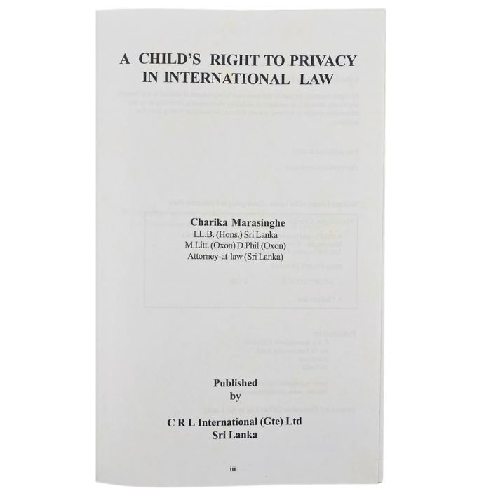 A Child's Right to Privacy in International Law