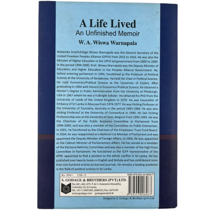 A Life Lived: An Unfinished Memoir