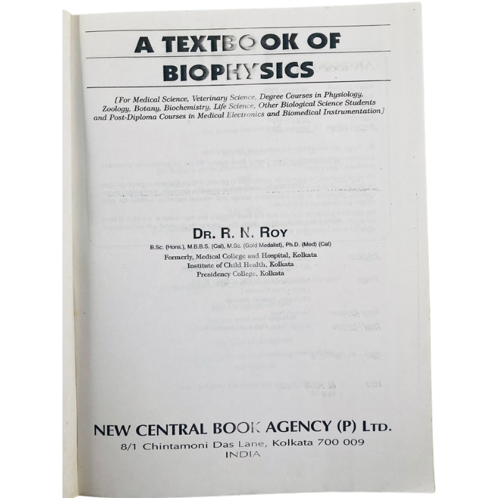 A Textbook of Biophysics