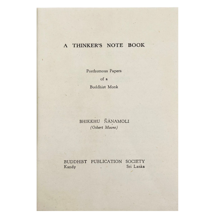 A Thinker's Note Book