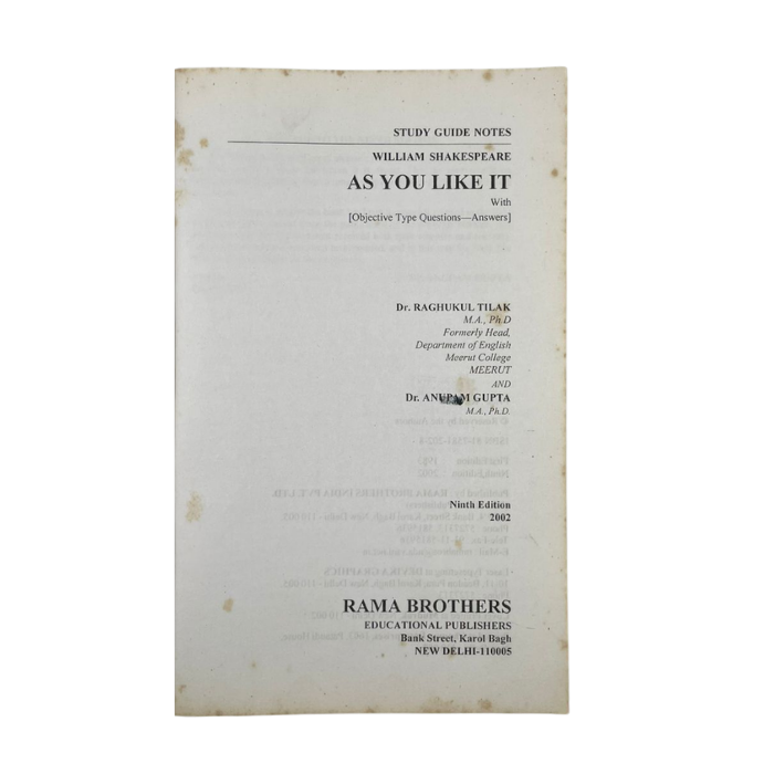 As You Like It (Study Guide Notes)