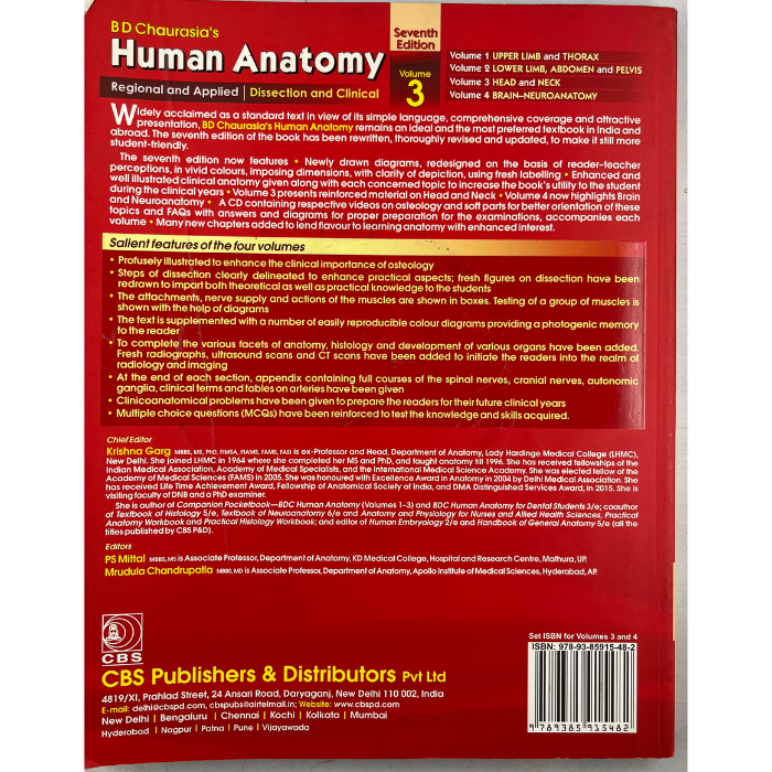 BD Chaurasia's Human Anatomy: Volume 3 Head and Neck