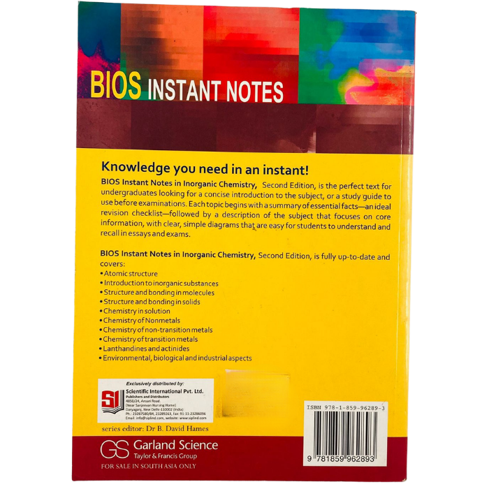 BIOS Instant Notes in Inorganic Chemistry (2nd Ed.)