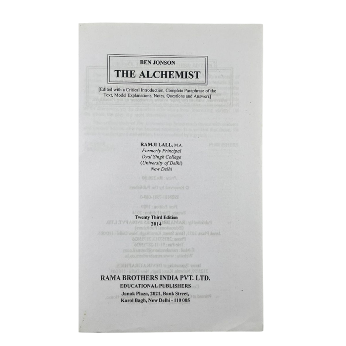 Ben Jonson - The Alchemist (A Critical Edition)