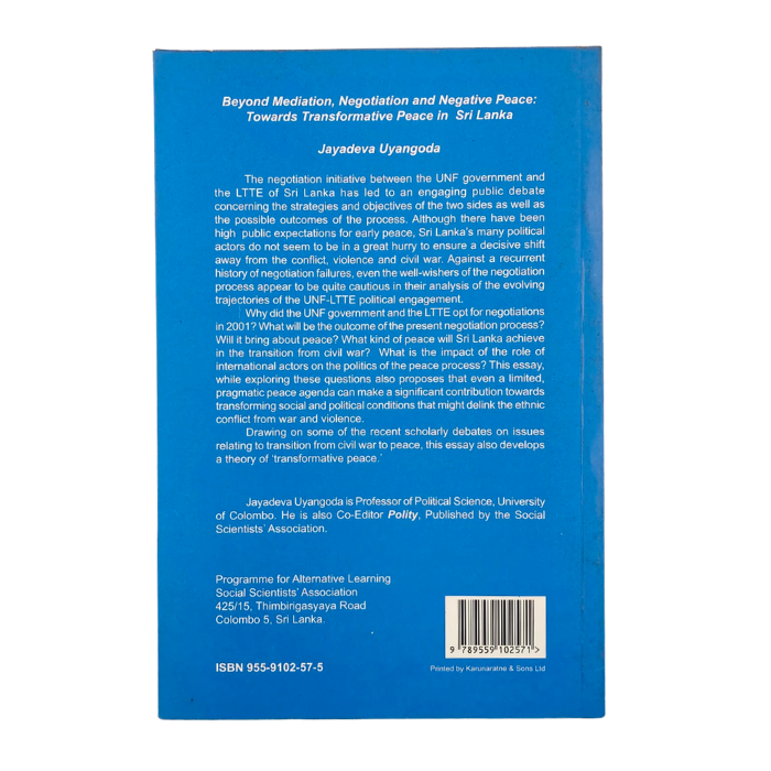 Beyond Mediation  Negotiation and Negative Peace
