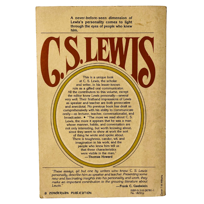 C. S. LEWIS: SPEAKER & TEACHER