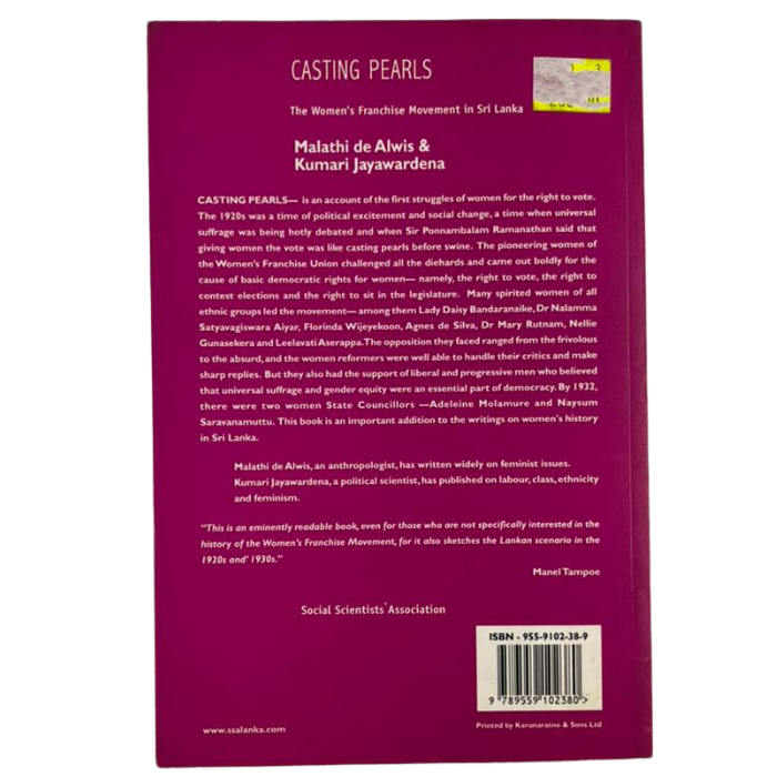 Casting Pearls: The Women's Franchise Movement in Sri Lanka