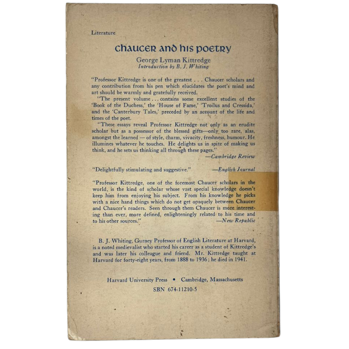 Chaucer and His Poetry