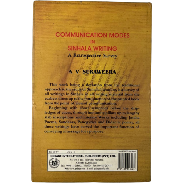 Communication Modes in Sinhala Writing: A Retrospective Survey