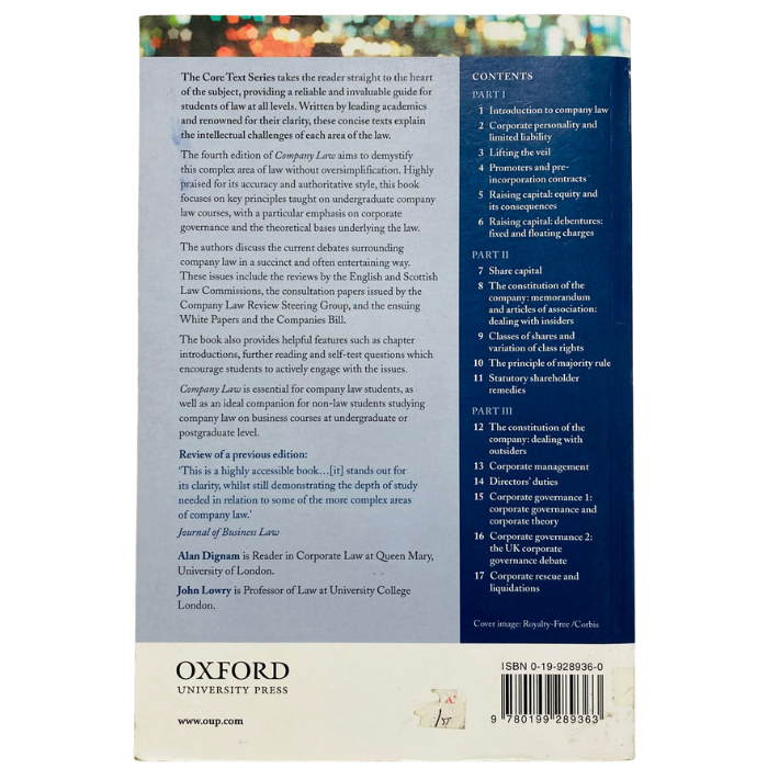Company Law (Core Texts Series)