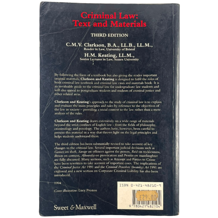 Criminal Law: Text and Materials (3rd Edition)