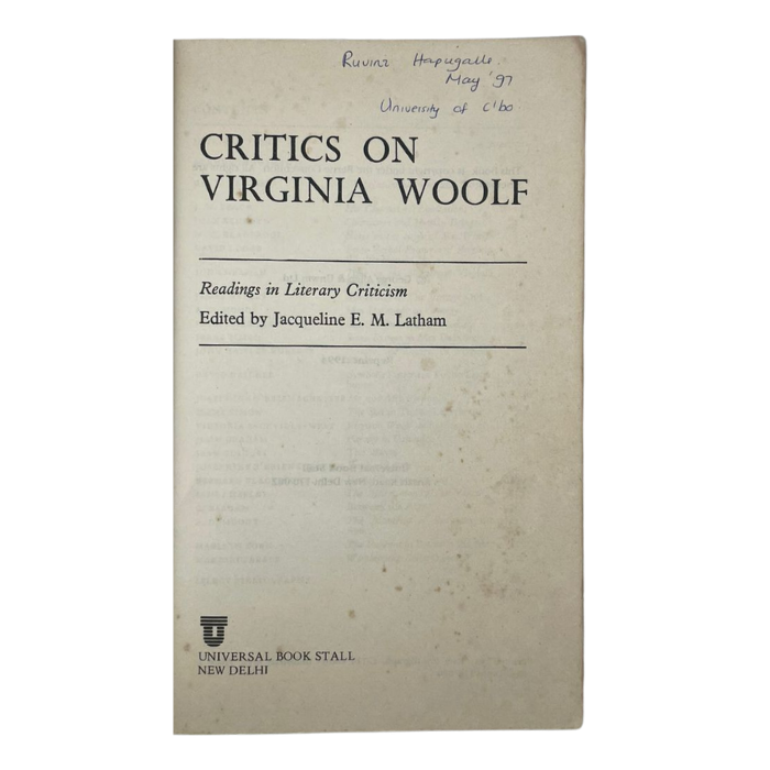 Critics on Virginia Woolf (Readings in Literary Criticism)