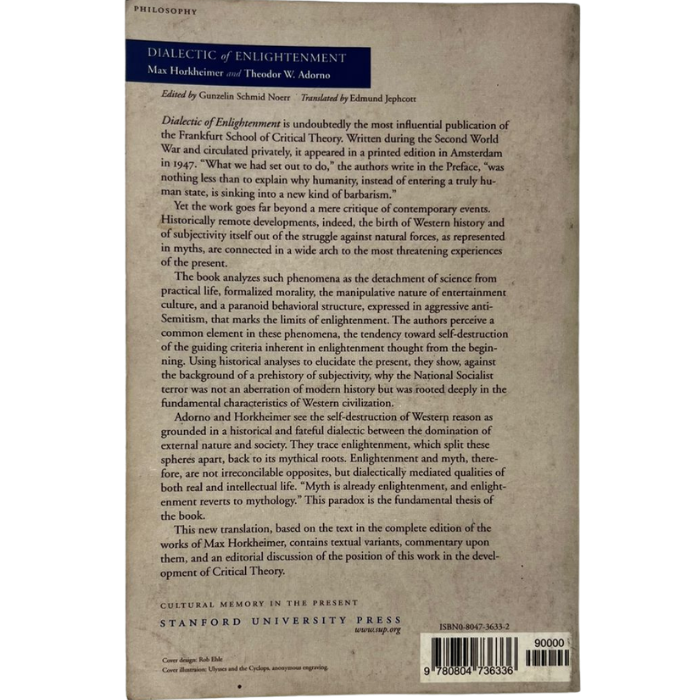 Dialectic of Enlightenment: Philosophical Fragments