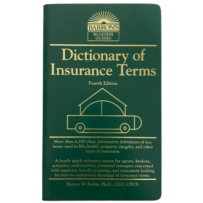 Dictionary of Insurance Terms (Barron's Business Dictionaries)