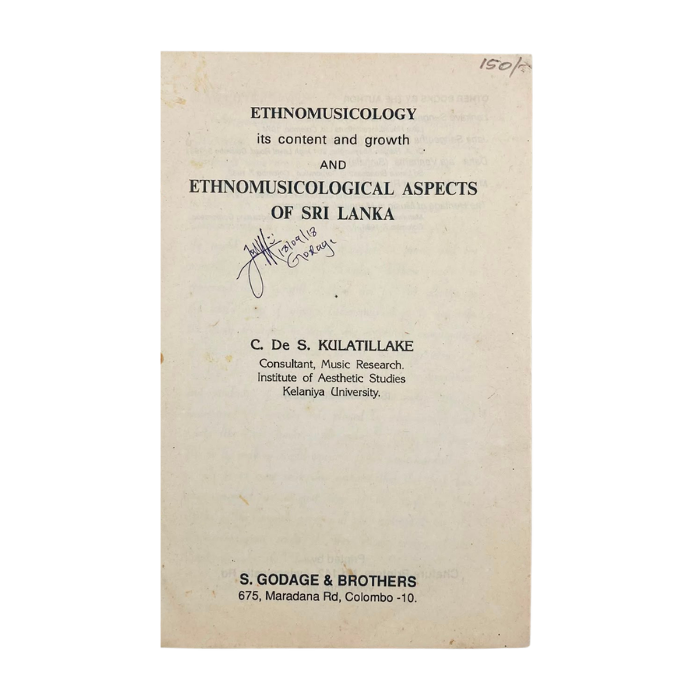 Ethnomusicology and Ethnomusicological Aspects of Sri Lanka