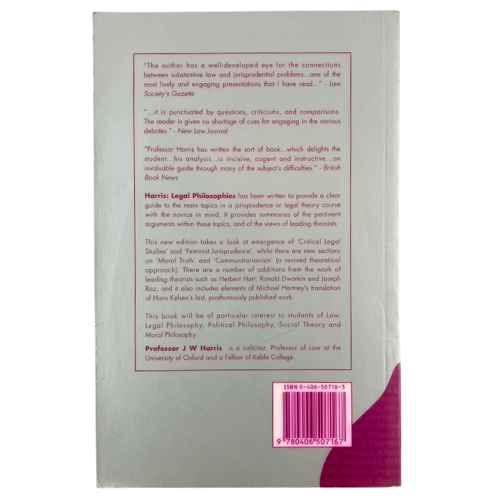 HARRIS: LEGAL PHILOSOPHIES 2E PAPER