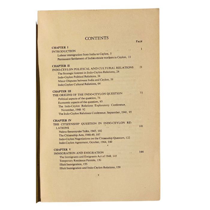 Indo-Ceylon Relations Since Independence