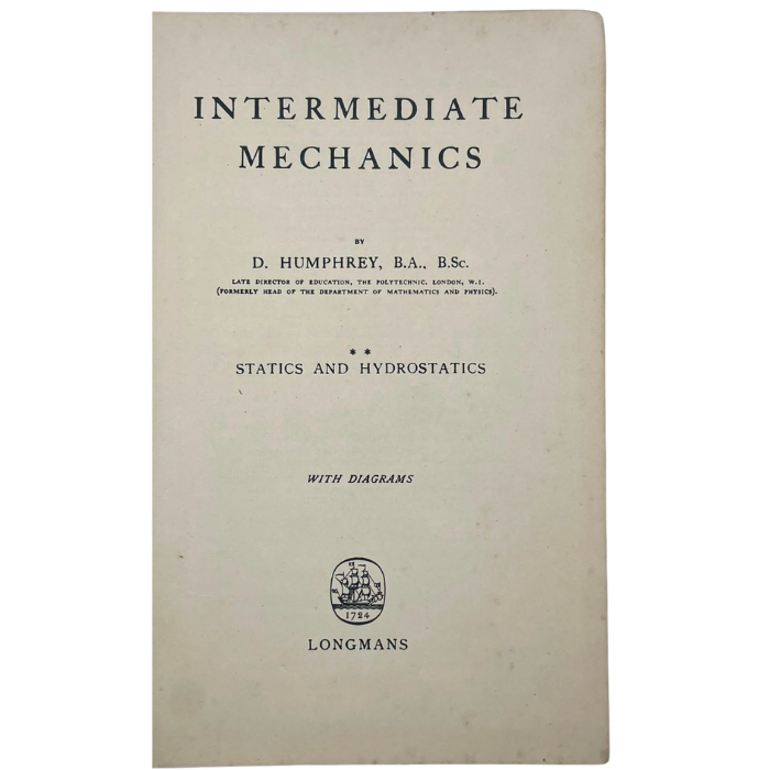 Intermediate Mechanics: Statics and Hydrostatics