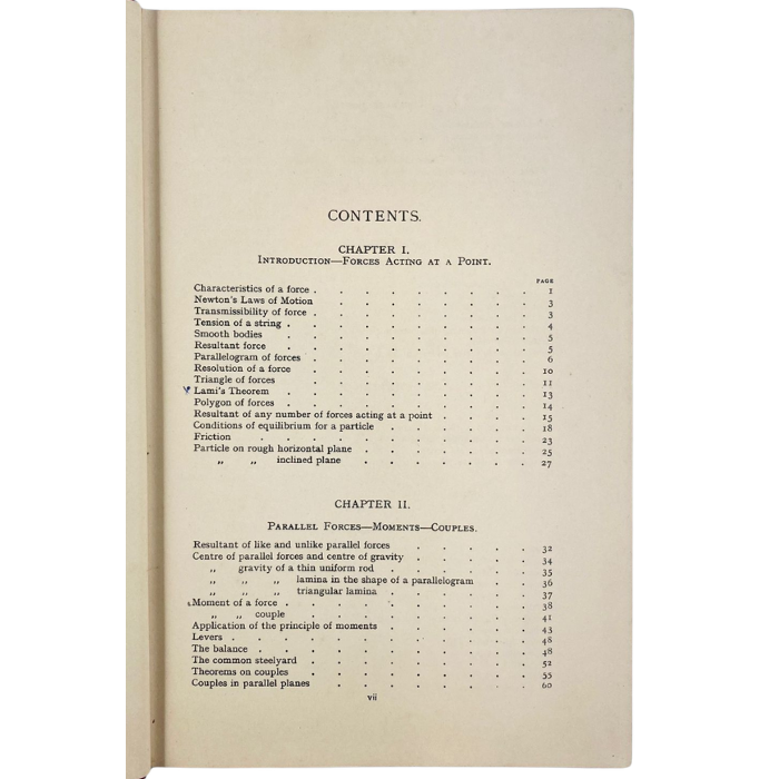 Intermediate Mechanics: Statics and Hydrostatics