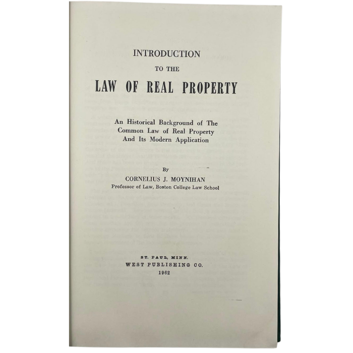 Introduction to the Law of Real Property