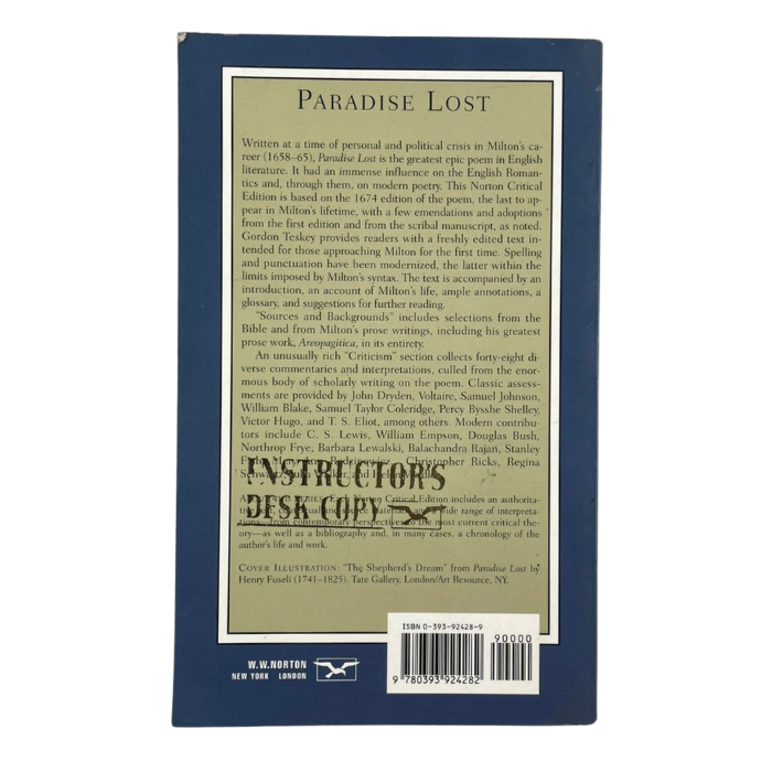 John Milton - Paradise Lost (Norton Critical Edition)