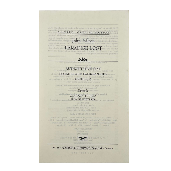 John Milton - Paradise Lost (Norton Critical Edition)