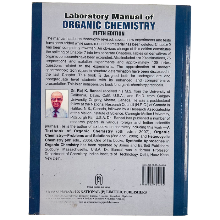 Laboratory Manual of Organic Chemistry (5th Ed.)