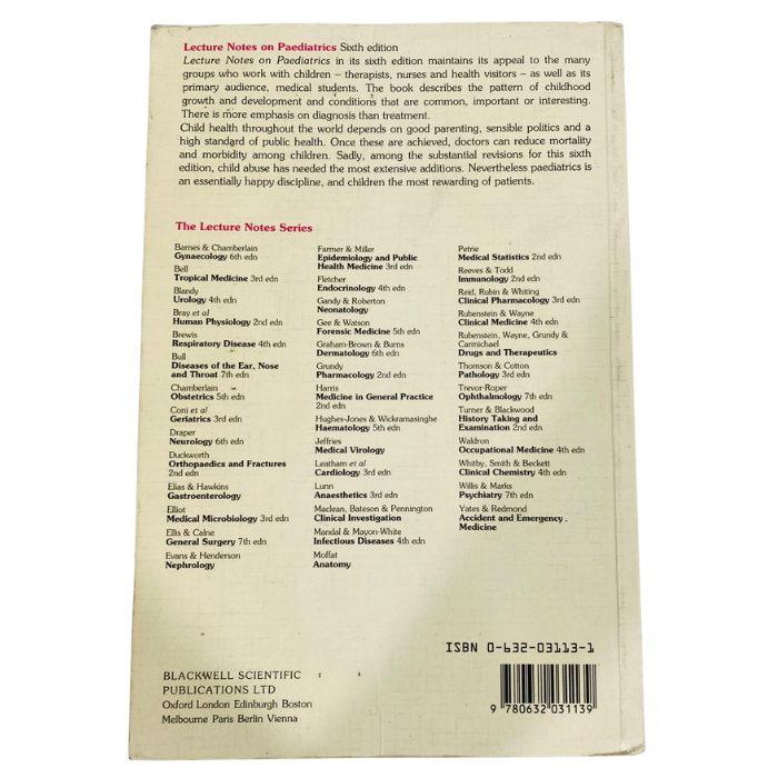 Lecture Notes on Paediatrics (Sixth Edition)