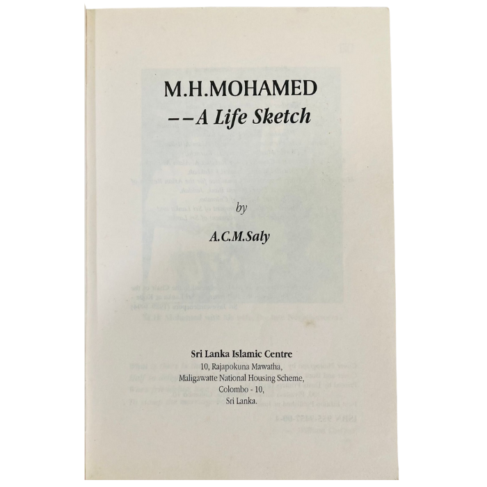 M. H. Mohamed - A Life Sketch
