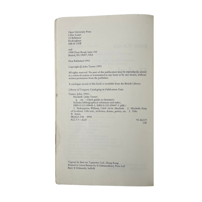 Macbeth (Open Guides to Literature)