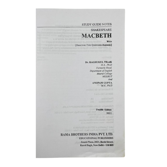 Macbeth (Study Guide Notes)