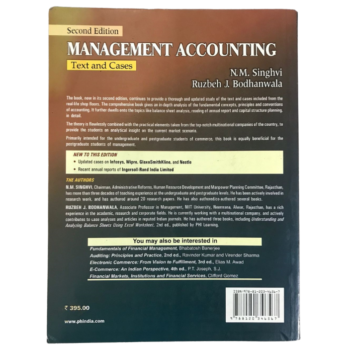 Management Accounting: Text and Cases