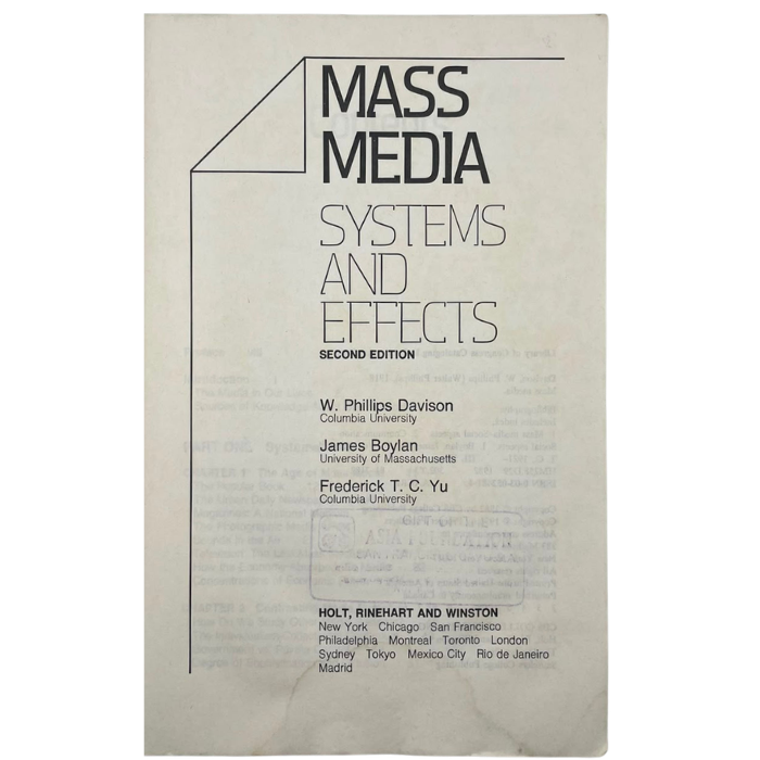 Mass Media: Systems and Effects (Second Edition)