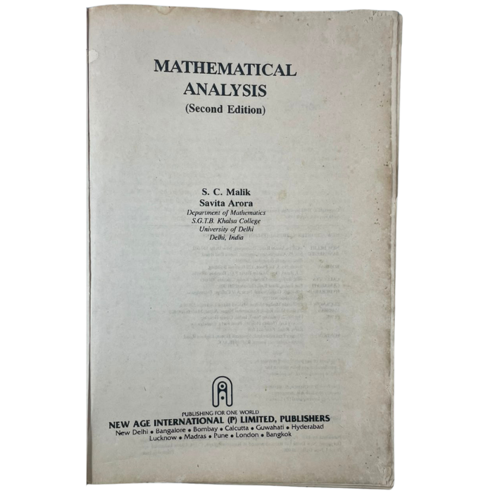 Mathematical Analysis (Second Edition)