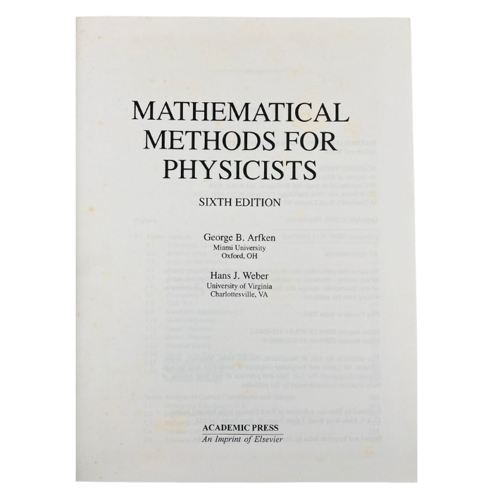 Mathematical Methods for Physicists (Sixth Edition)