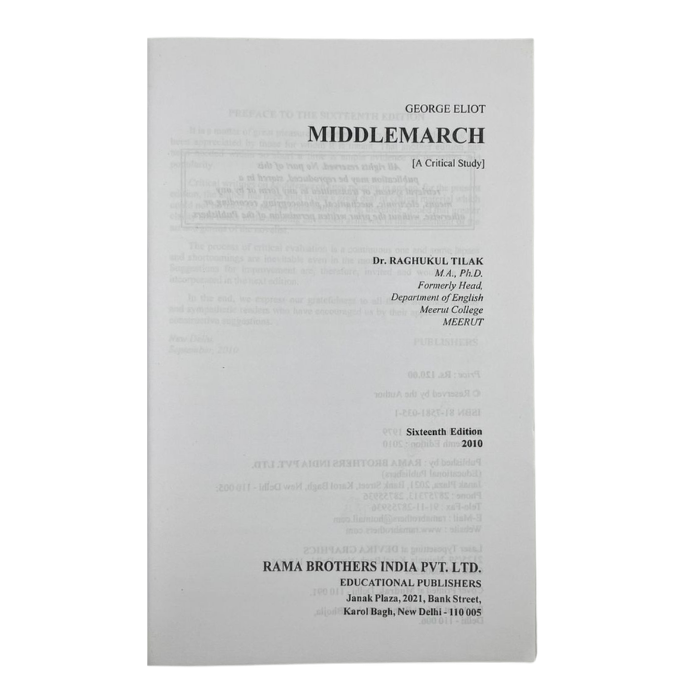Middlemarch (A Critical Study)
