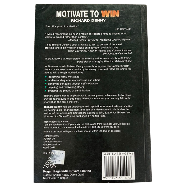 Motivate to Win: Tested Techniques for Greater Achievement