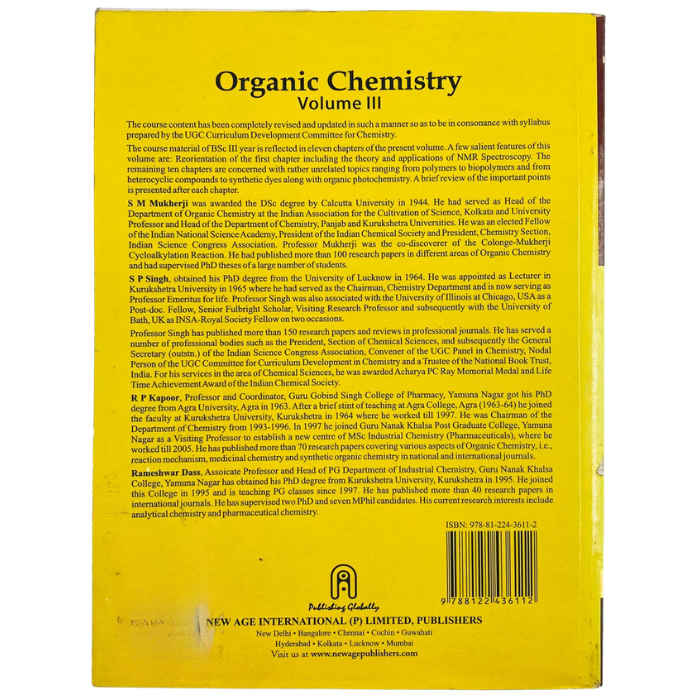 Organic Chemistry – Volume III (2nd Ed.)