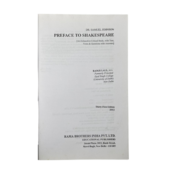 Preface to Shakespeare