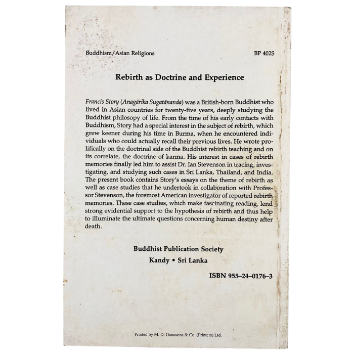 Rebirth as Doctrine and Experience