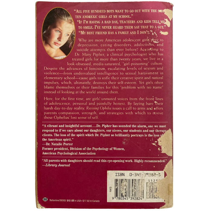 Reviving Ophelia: Saving the Selves of Adolescent Girls