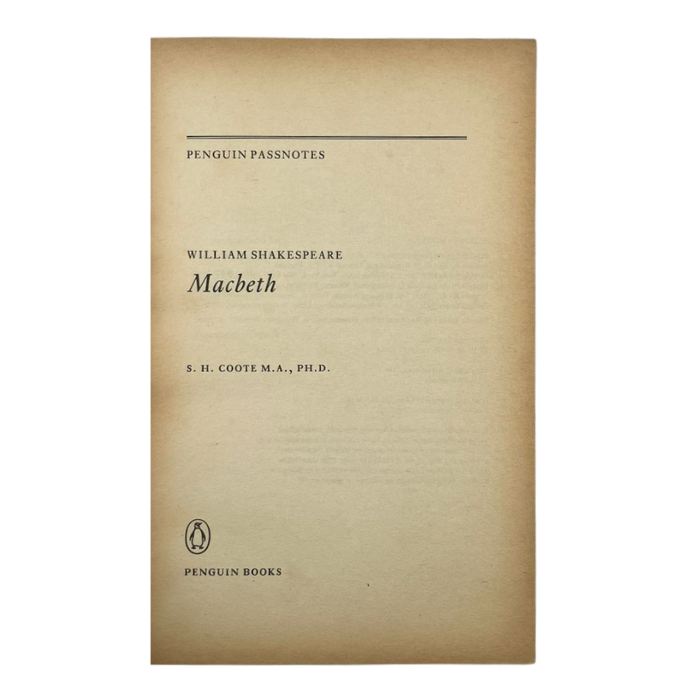 Shakespeare - Macbeth (Penguin Passnotes)