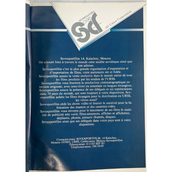 Sovexportfilm Catalogue 1988-1989