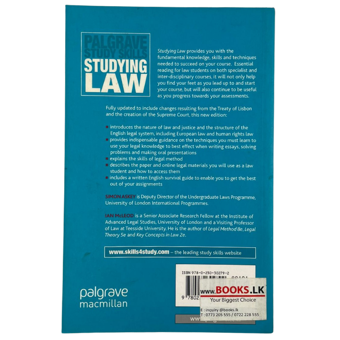 Studying Law (Palgrave Study Skills)