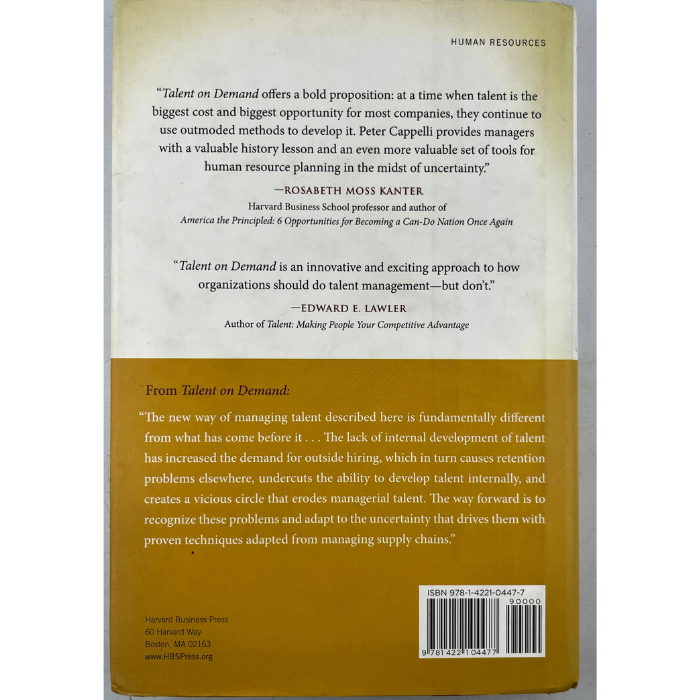 Talent on Demand: Managing Talent in an Age of Uncertainty