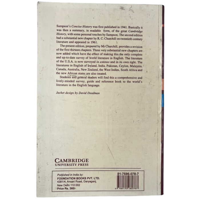 The Concise Cambridge History of English Literature