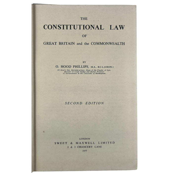 The Constitutional Law of Great Britain and the Commonwealth